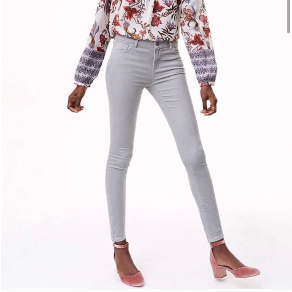 LOFT Modern Skinny Light Grey Corduroy Pants.
